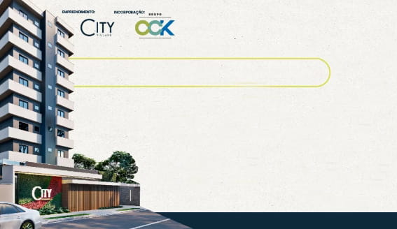 Anúncio de um empreendimento com 2 e 3 domitórios e piscina